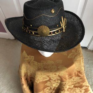 Black Straw Hat Western Style